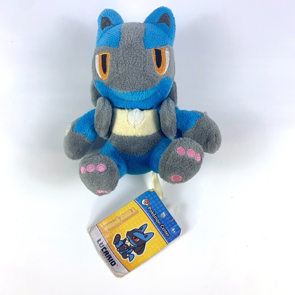 Pokemon Center Lucario Stuffed Plush 2010 Poke Doll Nintendo Sit Ripped‎ Seams